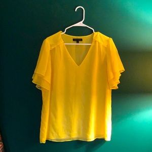 Banana Republic Gauzy Yellow Blouse L